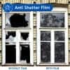 Comparison windows with and without safety window film installed
