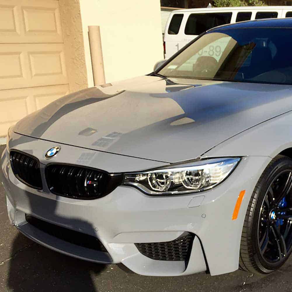 An image of Oracal Gloss Ice Grey Vinyl Wrap installed on a BMW